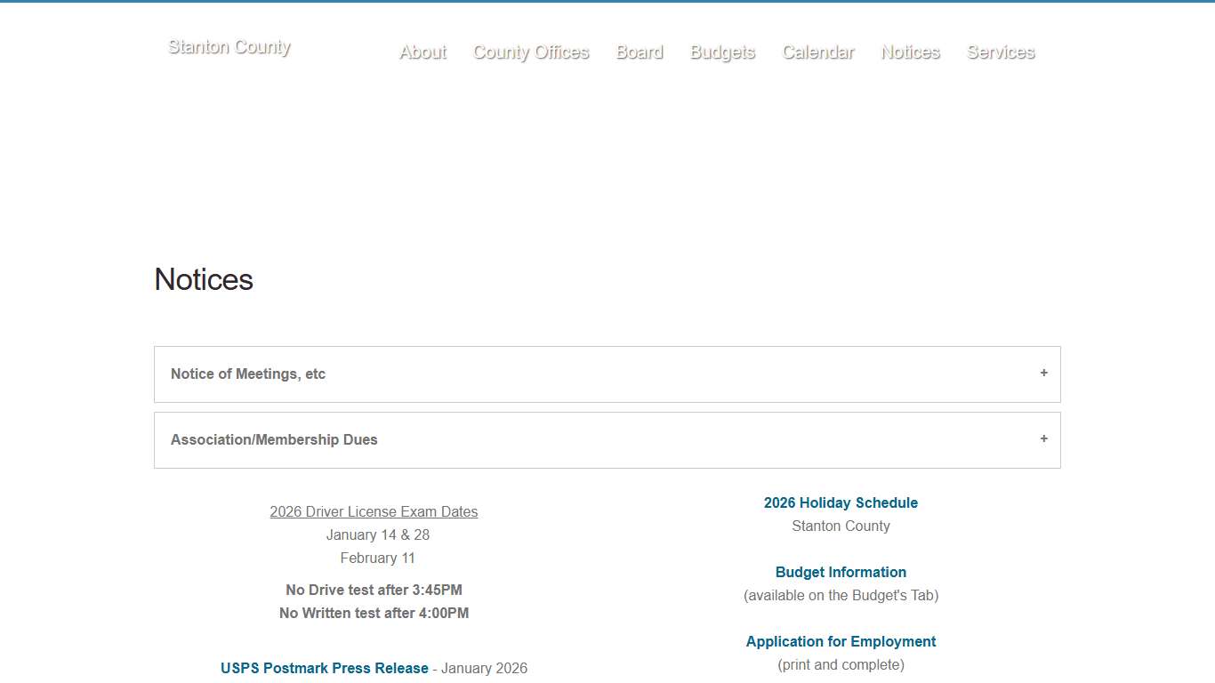 Notices Stanton County